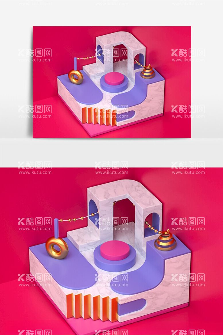 编号：44889612230955232653【酷图网】源文件下载-C4D美陈装置模型