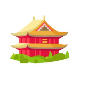 手绘古建筑