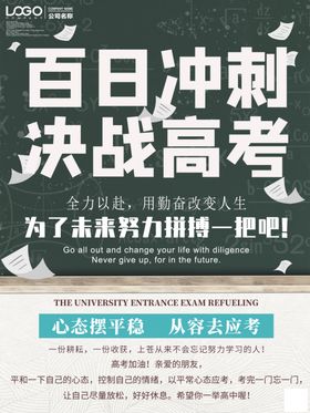 高考展板必胜决战冲刺