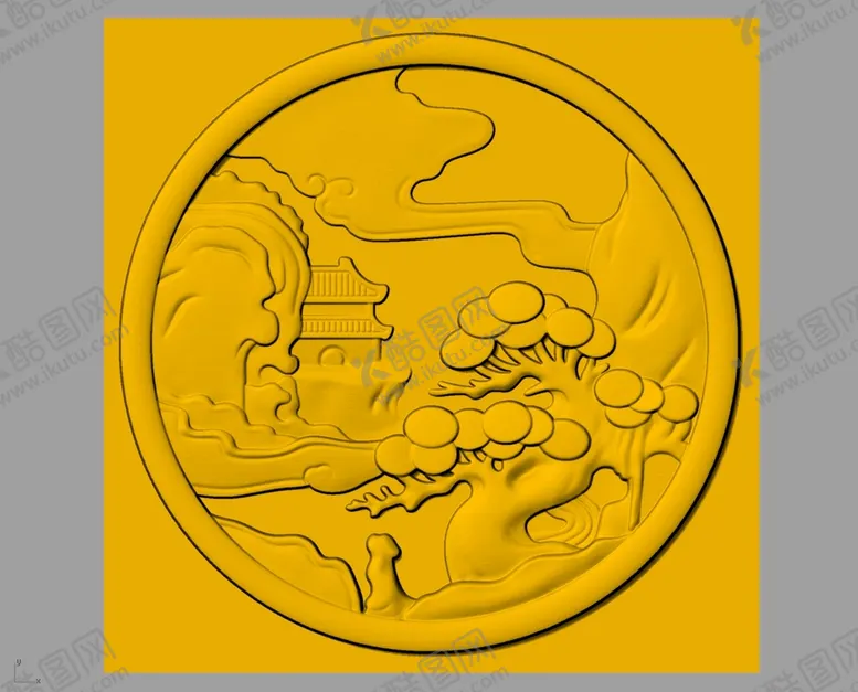编号：62930112081157468355【酷图网】源文件下载-CAD浮雕装饰画3D模型