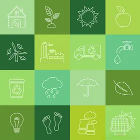 绿色环保生活图标集合