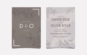 简约风格婚礼请柬设计