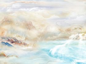 江山如画石纹山水大理石纹背景墙