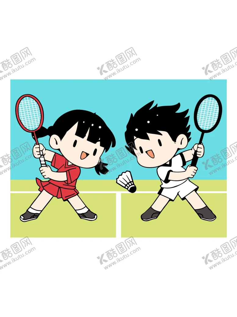 编号：81786904271409583161【酷图网】源文件下载-儿童持网球拍准备击球