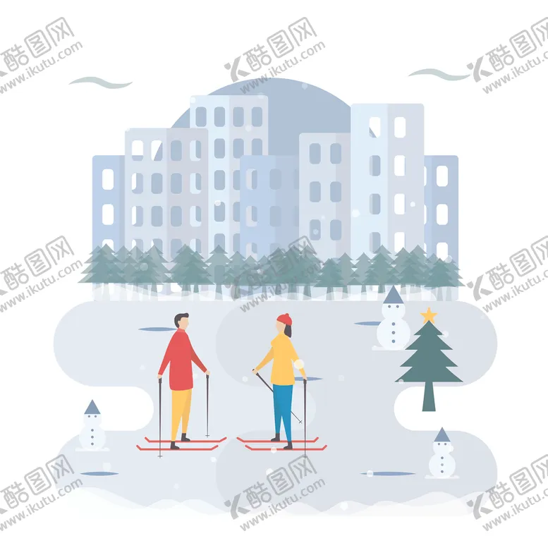 编号：66935309091258374175【酷图网】源文件下载-卡通情侣插画