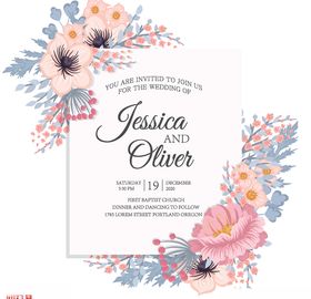 浪漫花藤婚礼请帖