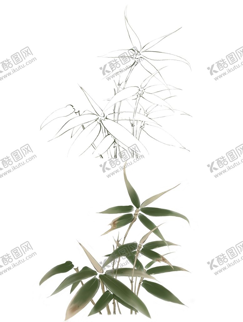 编号：83830612301634367661【酷图网】源文件下载-水墨风竹子素材