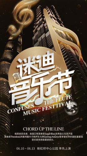 黑金色系迷迪音乐节海报