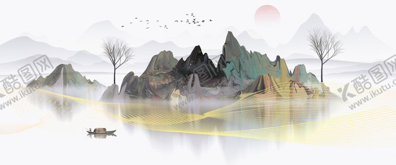 编号：19325709140804414195【酷图网】源文件下载-中国风山水背景
