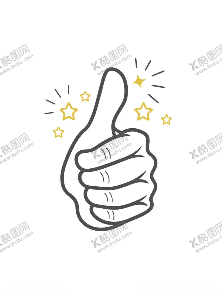 编号：12367601301529511322【酷图网】源文件下载-简约线条点赞竖大拇指