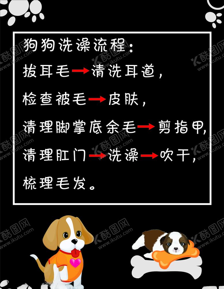 编号：83811809240159333584【酷图网】源文件下载-狗狗洗澡流程