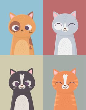 手绘卡通猫