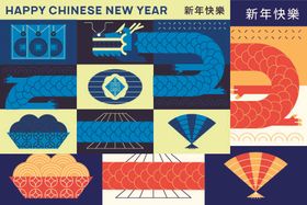 玻璃灯笼中国风新年春节促销元素