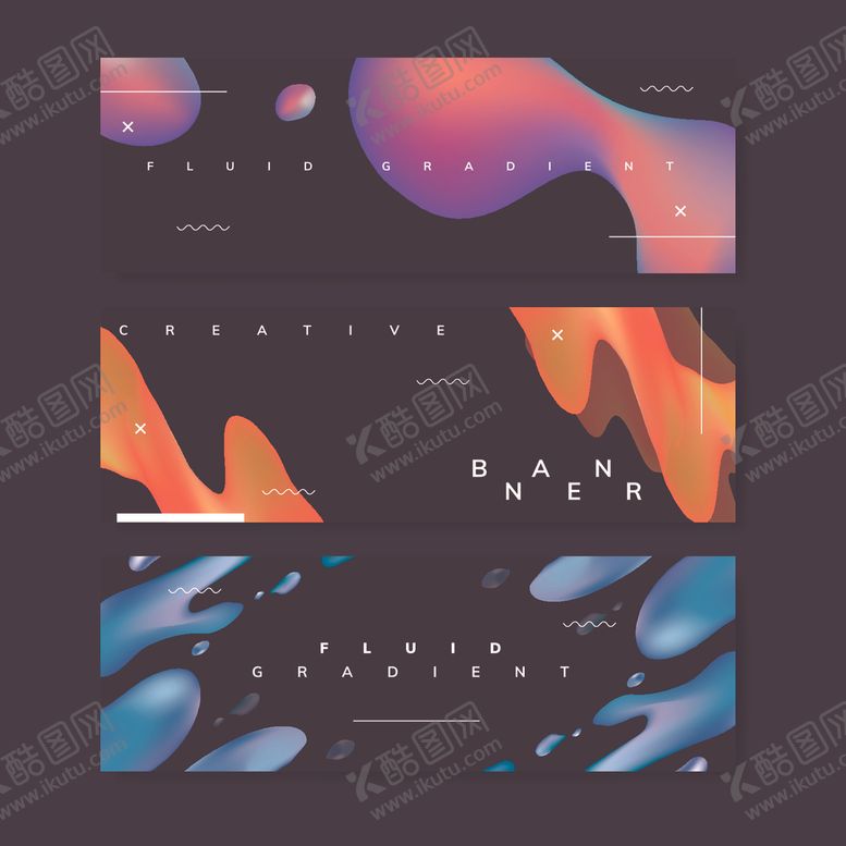 编号：23875404030853232492【酷图网】源文件下载-多彩流体风格网页设计界面