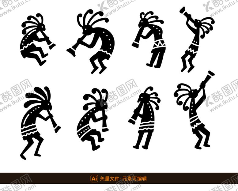 编号：62398410010546069187【酷图网】源文件下载-古代图腾人物插画