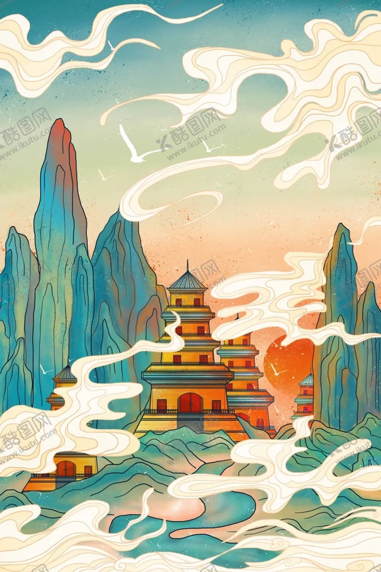 编号：18963710040915224950【酷图网】源文件下载-建筑插画 