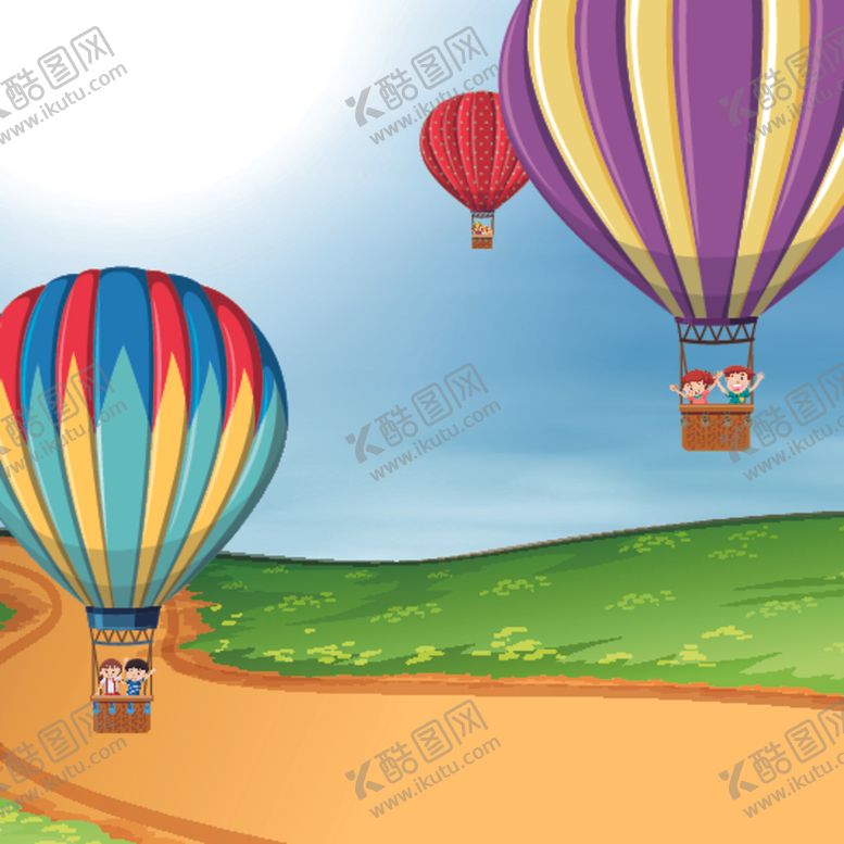 编号：46129307021104125799【酷图网】源文件下载-卡通热气球