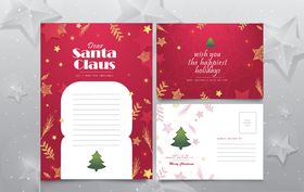 圣诞节信纸贺卡