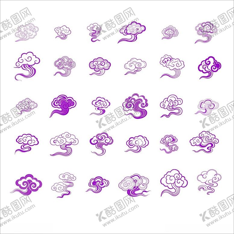 编号：29498211251543506381【酷图网】源文件下载-矢量祥云合集