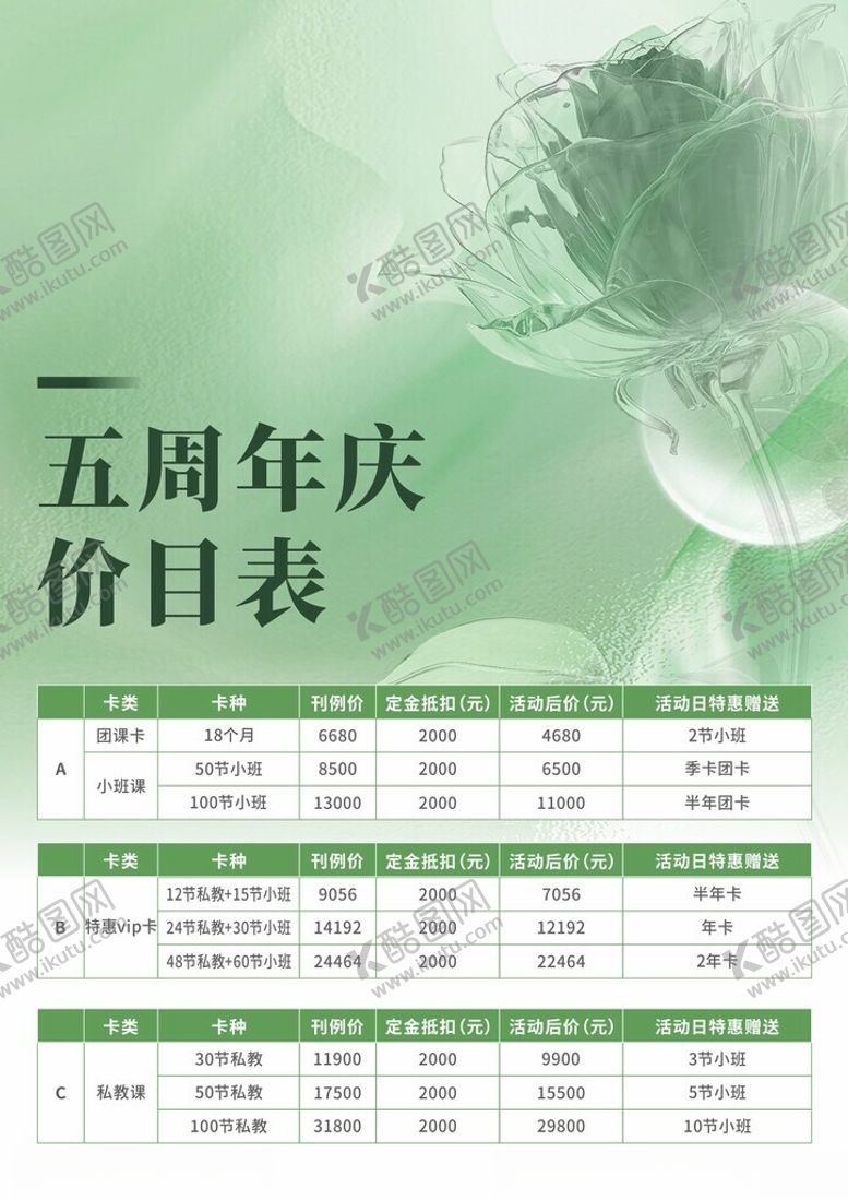 编号：18832701182148365978【酷图网】源文件下载-周年庆价目表