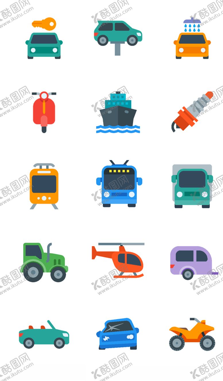 编号：76745709201945526172【酷图网】源文件下载-彩绘交通图标