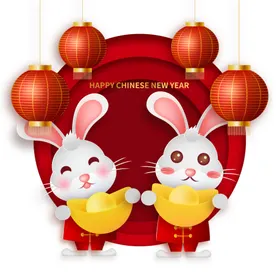 兔年素材设计图片欢度春节子大吉辞旧迎新