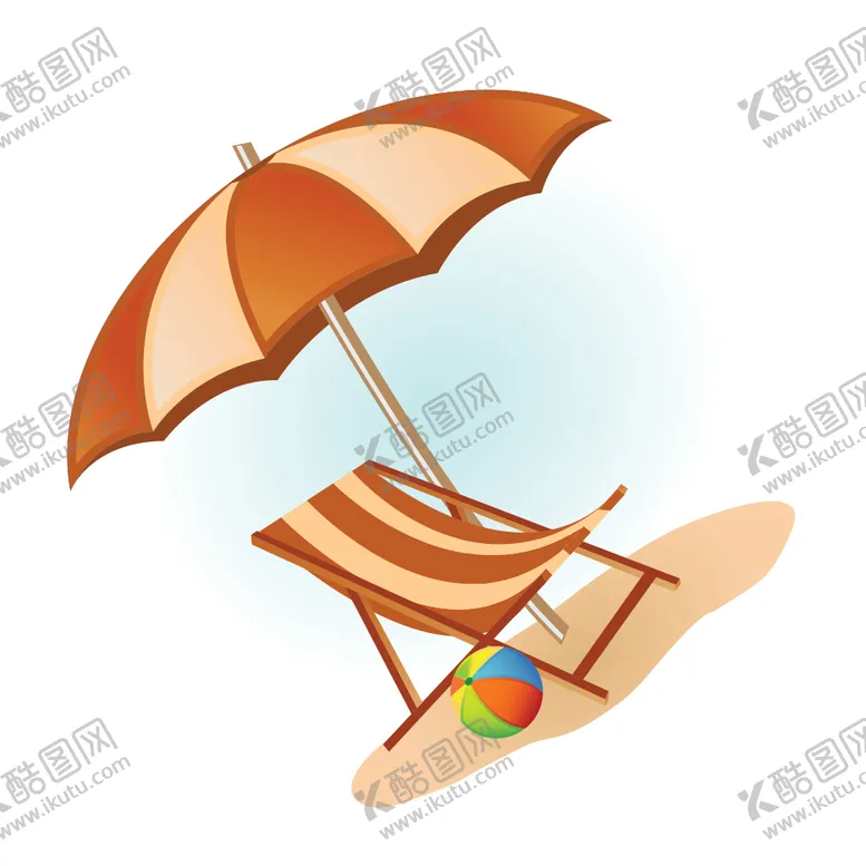 编号：83521703262108546364【酷图网】源文件下载-太阳伞和躺椅