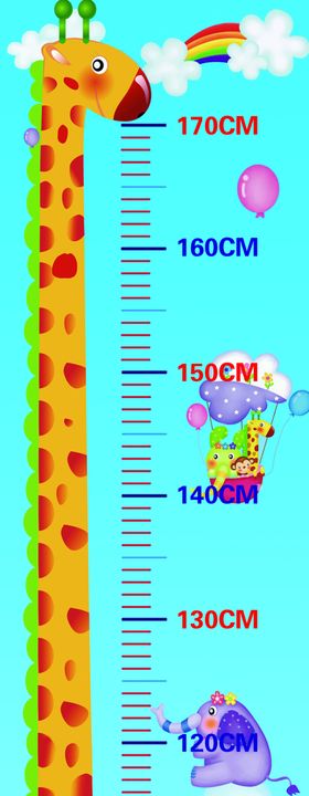 卡通儿童身高尺海报