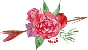 手绘花卉结婚请帖婚宴请柬鲜艺插