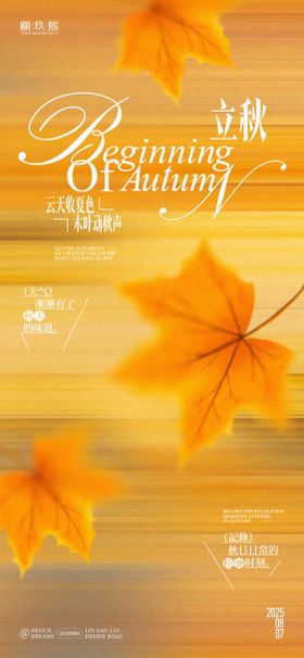 立秋节气简约创意海报