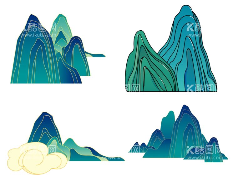 编号：80973811290054065603【酷图网】源文件下载-免扣国风山体素材