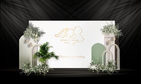 白咖色泰式婚礼签到区