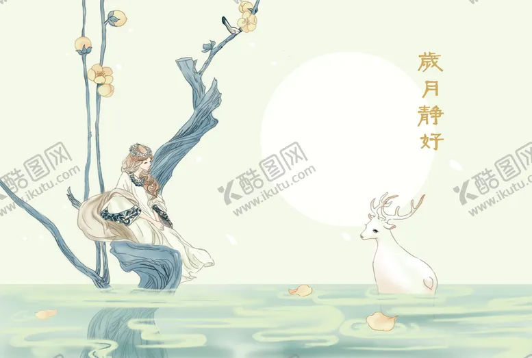 编号：40936810120140344180【酷图网】源文件下载-麋鹿装饰画