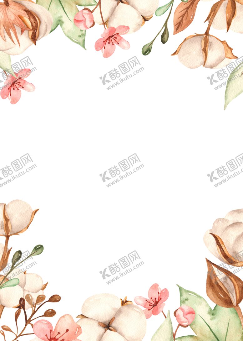 编号：22777610200338136451【酷图网】源文件下载-水彩花朵花边背景