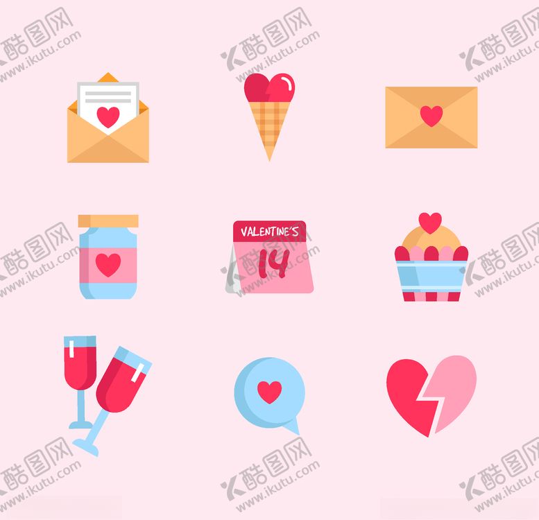 编号：39358805131548258090【酷图网】源文件下载-浪漫情人节元素