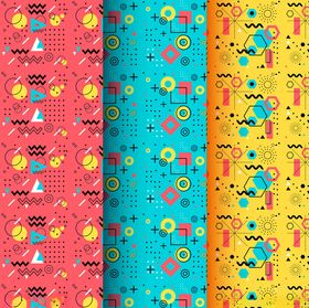 多彩卡通风格图案集合