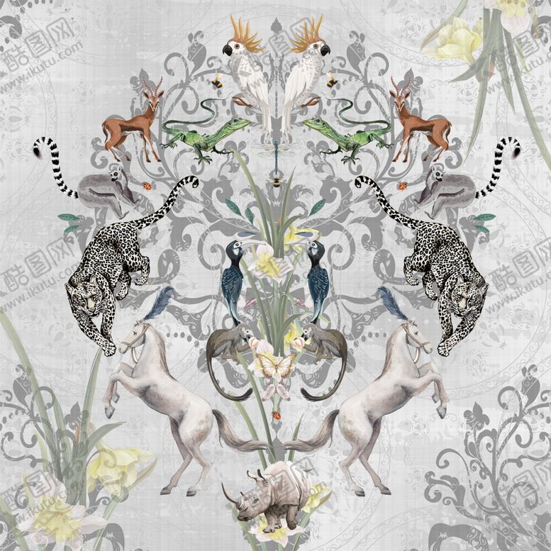 编号：60556609271022074984【酷图网】源文件下载-动物印花