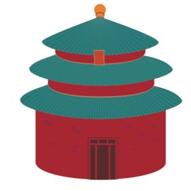 创意城市地标建筑物插画