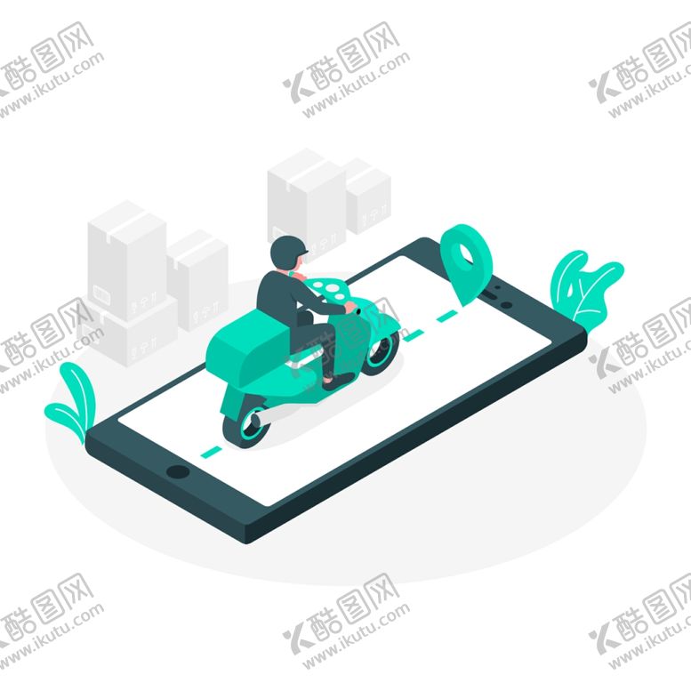 编号：33706307052259207434【酷图网】源文件下载-外卖骑手送餐员矢量插画