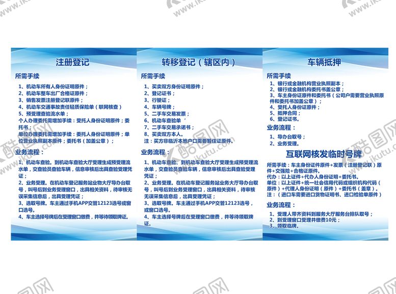 编号：35196009260230476249【酷图网】源文件下载-车管所-注册登记展板