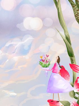 春天海报季促销分层素材风景绿色展板