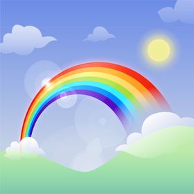 彩虹背景自然现象光学现象简笔画美丽漂亮