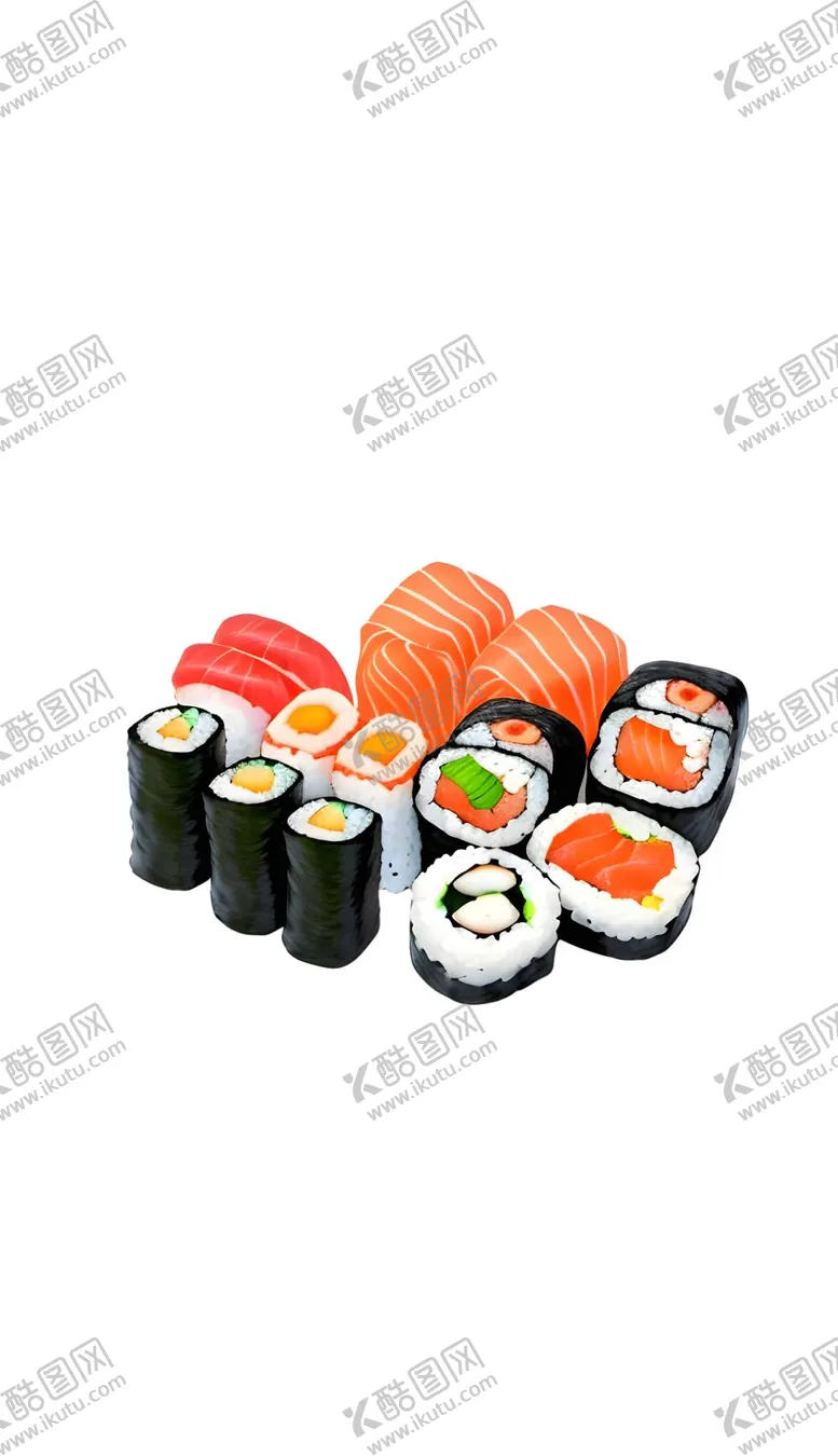 编号：26374909112249070625【酷图网】源文件下载-免抠寿司饭团日本料理食物外卖红色紫菜卷