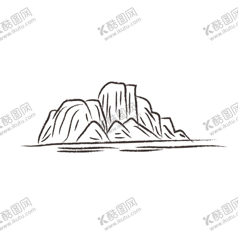 编号：53014209270847256457【酷图网】源文件下载-山水线稿