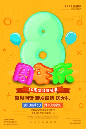 周年庆海报促销超级店微商