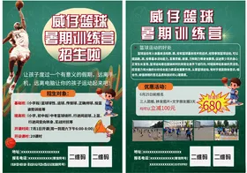 体育篮球培训单页宣传单彩页DM
