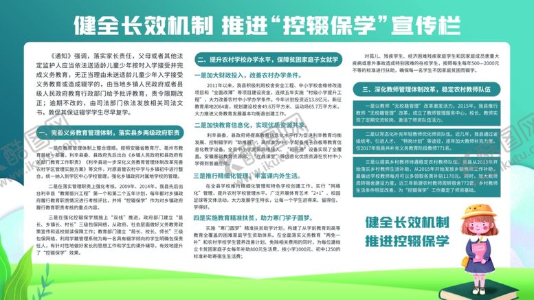 编号：17173112040115074573【酷图网】源文件下载-控辍保学展板