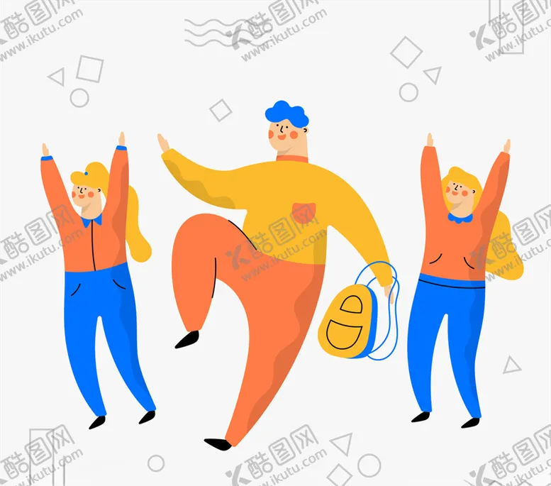 编号：35829009121307158798【酷图网】源文件下载-彩色欢呼的男女学生