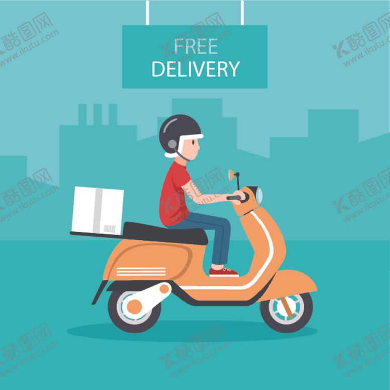 编号：43061111011332561354【酷图网】源文件下载-外卖骑手送餐快递员