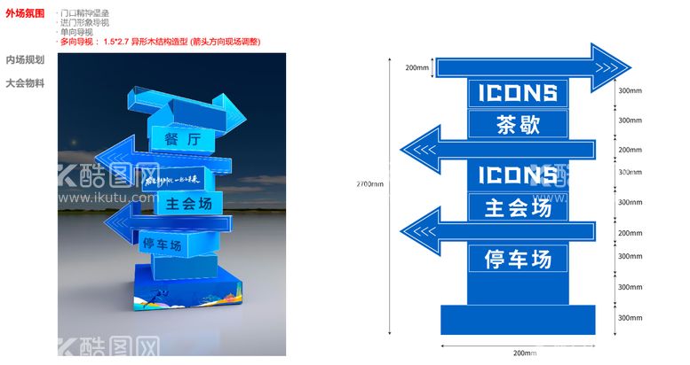 编号：98009411280606581694【酷图网】源文件下载-精神堡垒异形指路牌